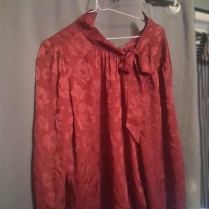 Ann Taylor Red Floral Blouse